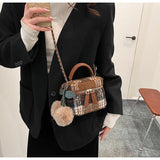 woolen shoulder small square bag mini crossbody bucket bag HZ1024