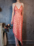 Dark Peach Sheath Chiffon Beaded Prom Dresses, V-Neck Glamour Evening Gowns HZ1024