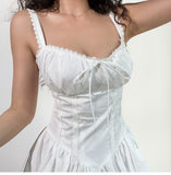 Black Spaghetti Strap A-Line Lace Short Outdoor Party Dress, Summer Fashion Outfit HZ1024