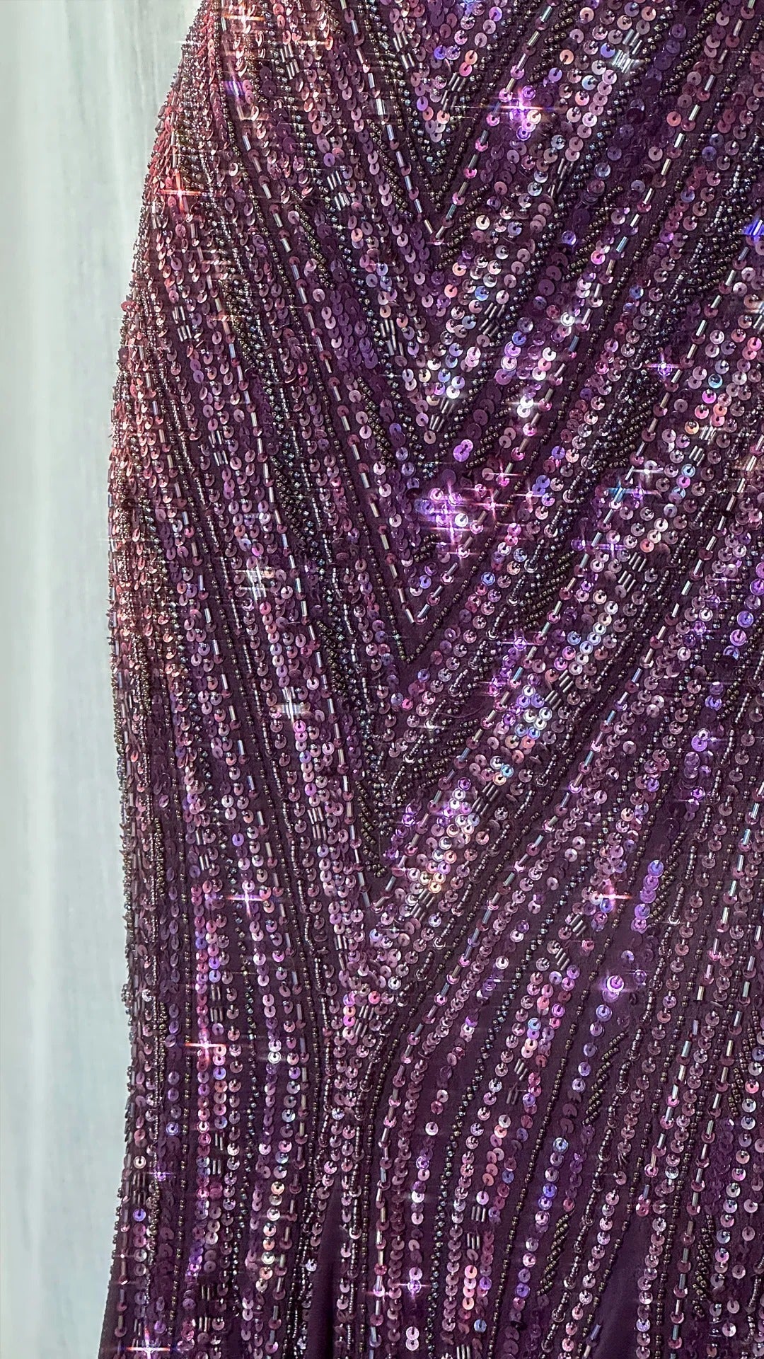 Dark Purple Guest Dresses V-Neck Mermaid Beaded Chiffon Long Stunning Prom Dresses, Formal Evening Dresses HZ1024