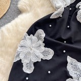 Black Strapless Bodycon Beaded Short Outdoor Party Dress Fashion Back to School Outfit HZ1024