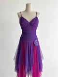 Purple/Fuchsia V-Neck A-Line Tulle Short Prom Dresses Classic Party Dress HZ1024