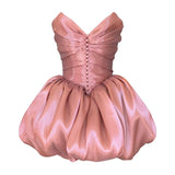 Strapless Satin Short Ballgowns Sweet Birthday Party Dress HZ1024