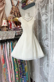 Off-White V-Neck A-Line Chiffon Short Birthday Dress, Graduation Dress HZ1024