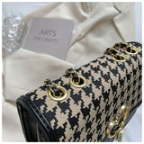 Houndstooth Versatile Shoulder Chain Crossbody Bag HZ1024