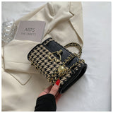 Houndstooth Versatile Shoulder Chain Crossbody Bag HZ1024