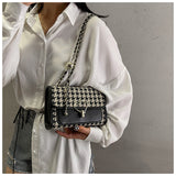 Houndstooth Versatile Shoulder Chain Crossbody Bag HZ1024