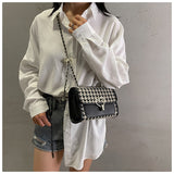 Houndstooth Versatile Shoulder Chain Crossbody Bag HZ1024
