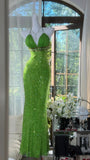 Green Mermaid Sweetheart Backless Stunning Prom Dresses, Vintage Beaded Evening Gowns HZ1024