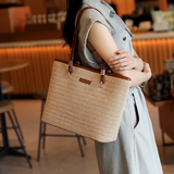 Capacity Beach Grass Woven Commuter shoulder bag HZ1024