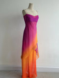 Purple Spaghetti Strap Sheath Chiffon Long Prom Dresses, Vintage Party Dresses HZ1024