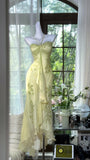 Halter Sheath Chiffon Beaded Formal Dresses, Light Green Long Prom Dresses HZ1024