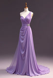 Purple One Shoulder Chiffon Long Evening Dress Glamour Prom Dresses HZ1024