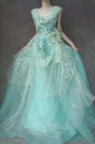 Tiffany Blue A-Line Tulle Off-the-shoulder Applique Quincea?era Dress Graduation Prom Dresses HZ1024