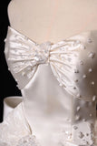 White Strapless A-Line Satin Bow Short Homecoming Dress Birthday Dress HZ1024