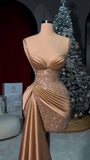 Champagne Bodycon Satin Beaded Short Evening Dresses Sweetheart Homecoming Dress HZ1024