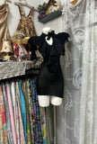 Black Bodycon Chiffon Short Homecoming Dress Birthday Dress HZ1024