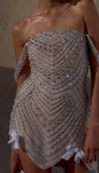 Off Shoulder Sheath Beaded Homecoming Dresses Gorgeous Short Wedding Dress HZ1024