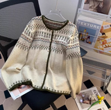 Isle Vintage Jacquard Knit Cardigan HZ1024
