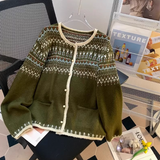 Isle Vintage Jacquard Knit Cardigan HZ1024