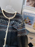 Isle Vintage Jacquard Knit Cardigan HZ1024