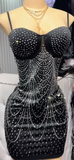 Black Spaghetti Strap Sheath Short Homecoming Dresses Outdoor Party Outfits HZ1024