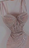 Pink Bodycon Spaghetti Strap Mini Birthday Dress Short Homecoming Dresses HZ1024