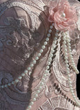 Pink Strapless Sheath Tulle Embroidery Short Evening Dress HZ1024