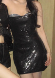 Sheath Strapless Sequined Sparkly Short Homecoming Dress Party Dress HZ1024