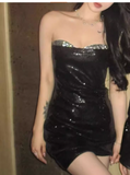 Sheath Strapless Sequined Sparkly Short Homecoming Dress Party Dress HZ1024
