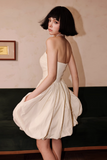 White Strapless A-Line Short Homecoming Dress Birthday Dress HZ1024
