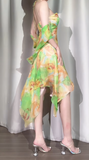 Green Halter Neck A-Line Tulle Short Birthday Dress Homecoming Dresses HZ1024