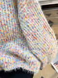 colorful V-neck lantern sleeve sweater HZ1024