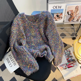 colorful V-neck lantern sleeve sweater HZ1024