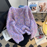 colorful V-neck lantern sleeve sweater HZ1024