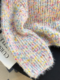 colorful V-neck lantern sleeve sweater HZ1024