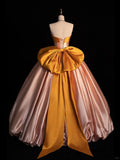 Blush Pink A-Line Strapless Long Ball Gown Sweet 16 Dress Elegant Quinceanera Dresses HZ1024