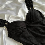 Black Sweetheart Neck Bodycon Birthday Dresses Ruffle Chiffon Formal Dresses Party Dress HZ1024