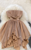 Champagne Graduation Dress Elegant A-Line Short Birthday Dress Party Dress HZ1024