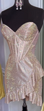 Glitter 18th Birthday Dress Sweetheart Sheath Short Homecoming Dress HZ1024