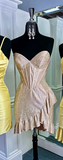 Glitter 18th Birthday Dress Sweetheart Sheath Short Homecoming Dress HZ1024