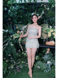 Silver 18th Birthday Dress Beaded Strapless Bodycon Homecoming Dresses Sweet Party Dress HZ1024