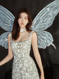 Square Birthday Outfit Bridal Dress Sheath Beaded Homecoming Dress With Tassels HZ1024