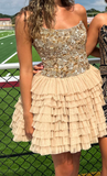 Sparkly Strapless Short Prom Dresses Sweet 16th Birthday Ball Gowns Homecoming Dresses HZ1024