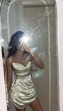 Strap Bodyocn Satin Short Party Outfit Fashion Birthday Dress Sexy Homecoming Dress HZ1024
