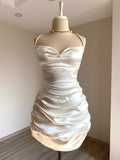 Strap Bodyocn Satin Short Party Outfit Fashion Birthday Dress Sexy Homecoming Dress HZ1024