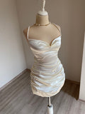 Strap Bodyocn Satin Short Party Outfit Fashion Birthday Dress Sexy Homecoming Dress HZ1024