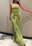 Green Sweetheart Sheath Party Dress Chiffon 18th Birthday Outfit Pretty Graduation Dress HZ1024