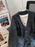 Japanese denim patchwork cardigan HZ1024