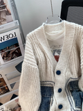 Japanese denim patchwork cardigan HZ1024
